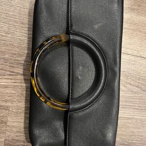 Leith Faux Leather Clutch with Resin Handle